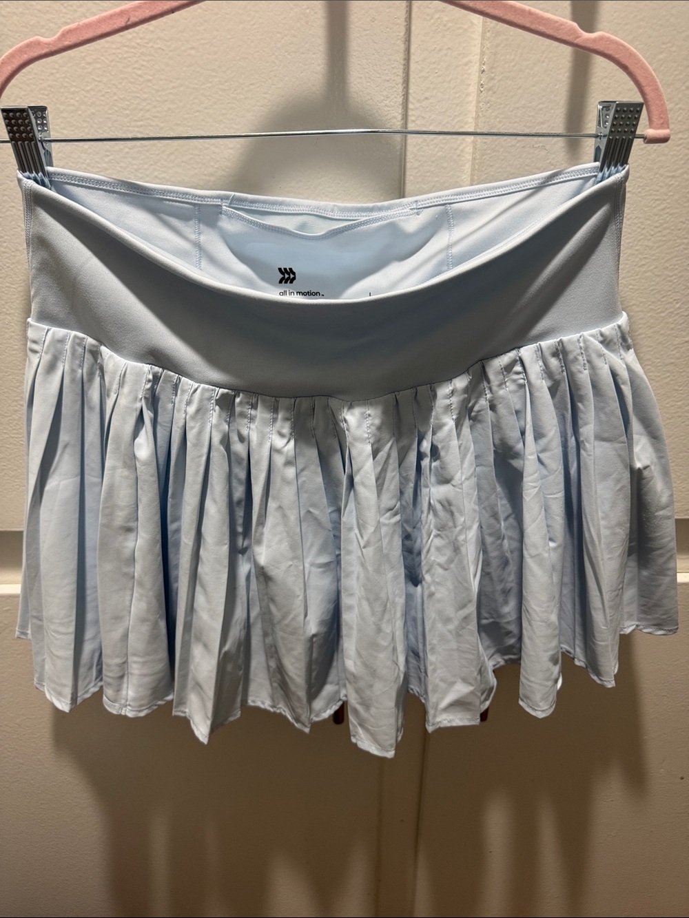 Light Blue Pleated Mini Skirt - Picture 4 of 5